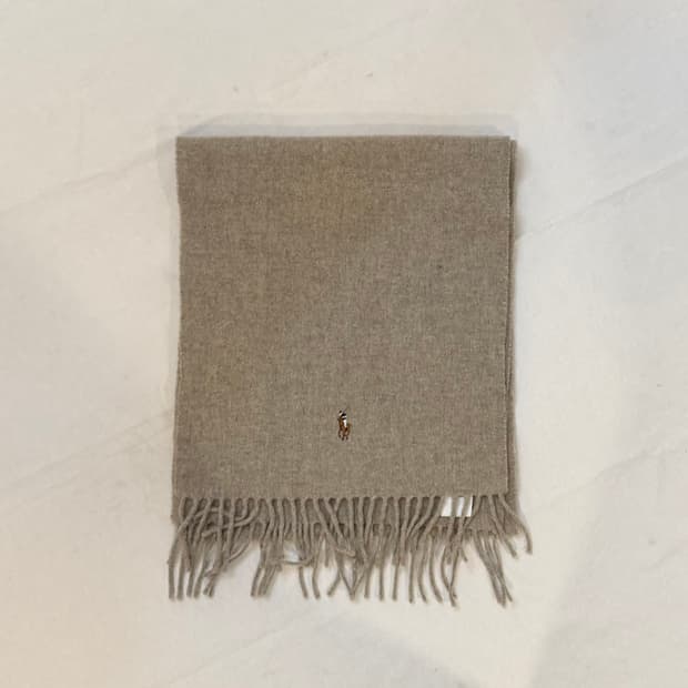 폴로 랄프로렌 Made in Italy 울 머플러 목도리 베이지