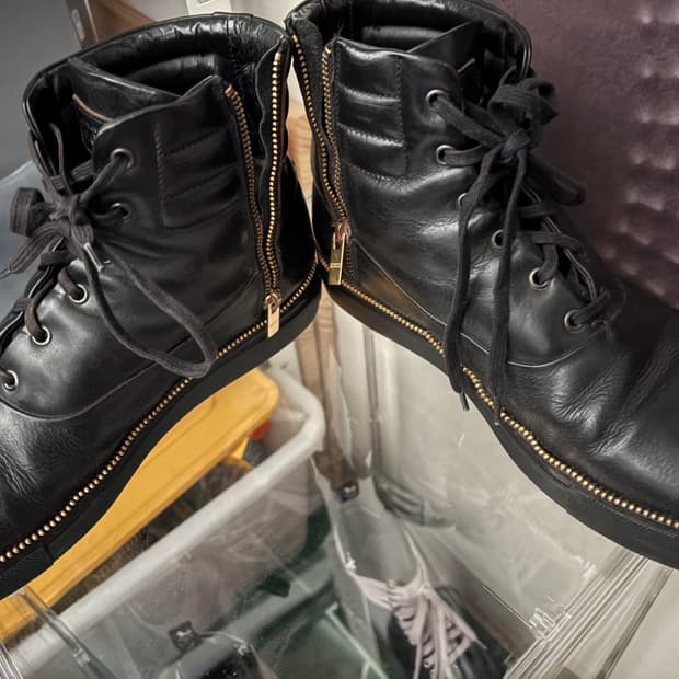 alexander mcqueen 레더지퍼 하이탑