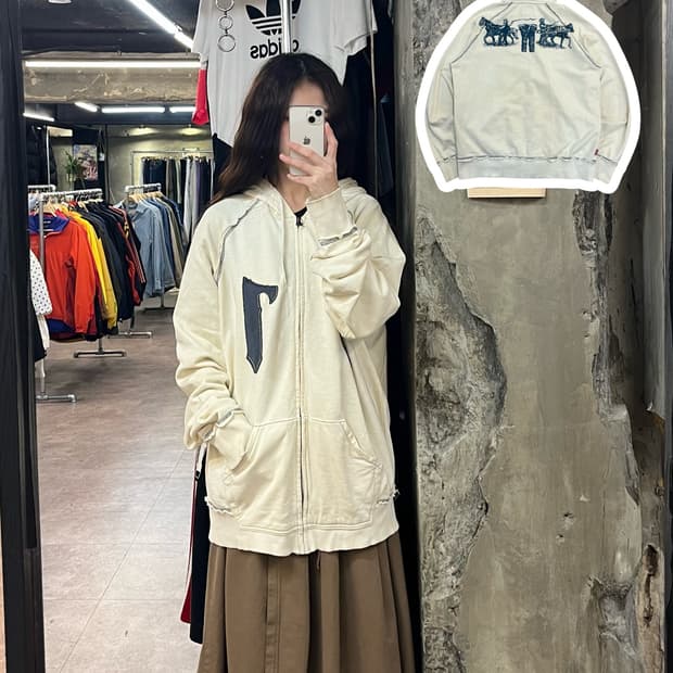 리바이스 후드집업 아이보리 XL(105) #csz2199