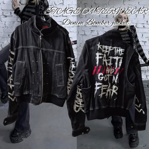 STAGE OUTERWEAR Denim Bomber jacket