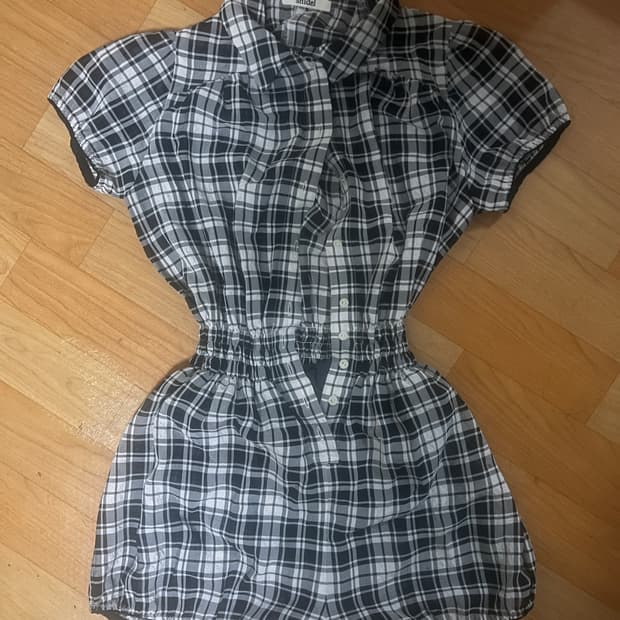 빈티지 체크 롬퍼