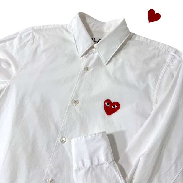 정품 꼼데가르송 화이트 셔츠