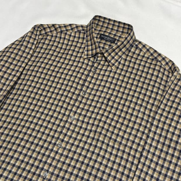 110 입생로랑 체크 셔츠