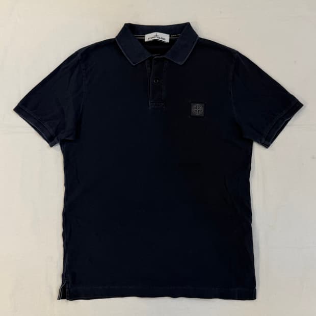 스톤아일랜드 21ss 가먼트 다이드 반팔 카라티 네이비