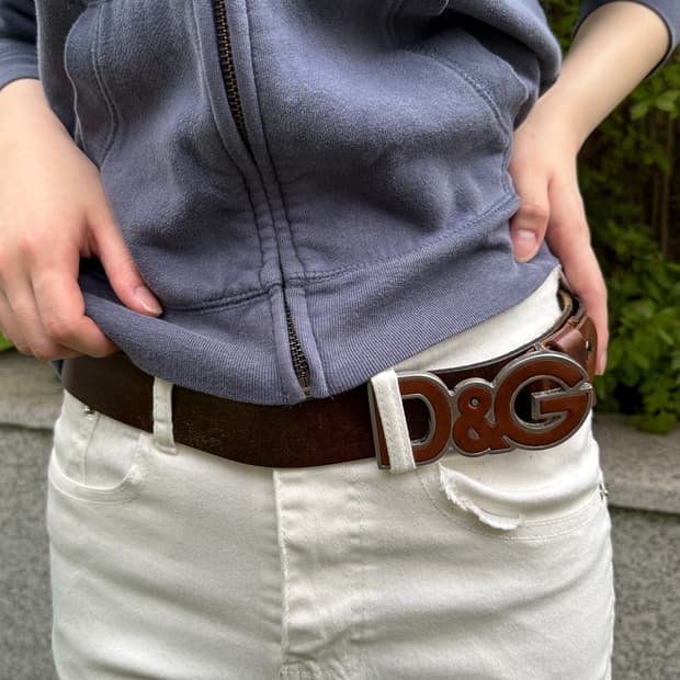 돌체앤가바나 아카이브 벨트 브라운
