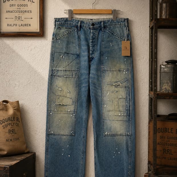 RRL 디스트레스드 데님 카펜터