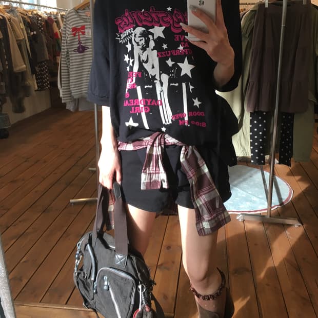 히스테릭글래머 히스걸 블랙핑크 스타 반팔