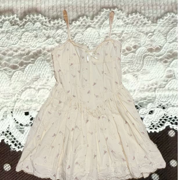 자라 공주풍 빈티지 플라워 레이스 리본 원피스(S)