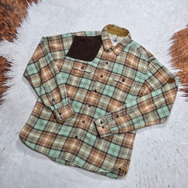 티니위니 오렌지 브라운 타탄체크 셔츠