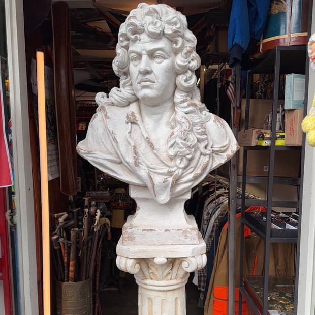 빈티지 소품 루이 14세 몰리에르 폴리스톤 흉상