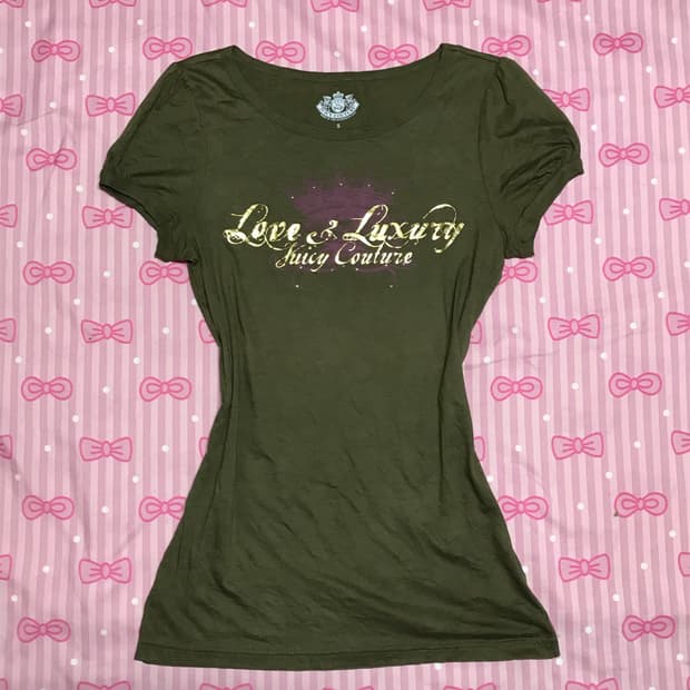 Juicy couture 카키 반팔 y2k