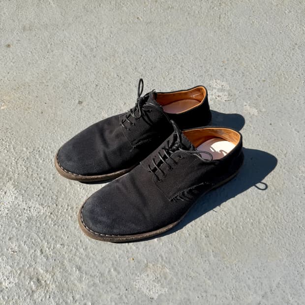 마르지엘라 캔버스 가공 더비 슈즈