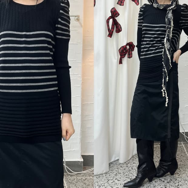 soft puff stripe knit