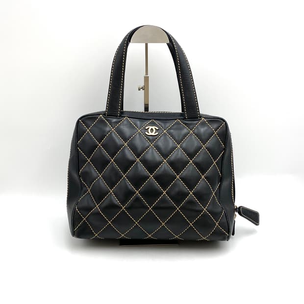 샤넬 빈티지 와일드 스티치 토트백 블랙