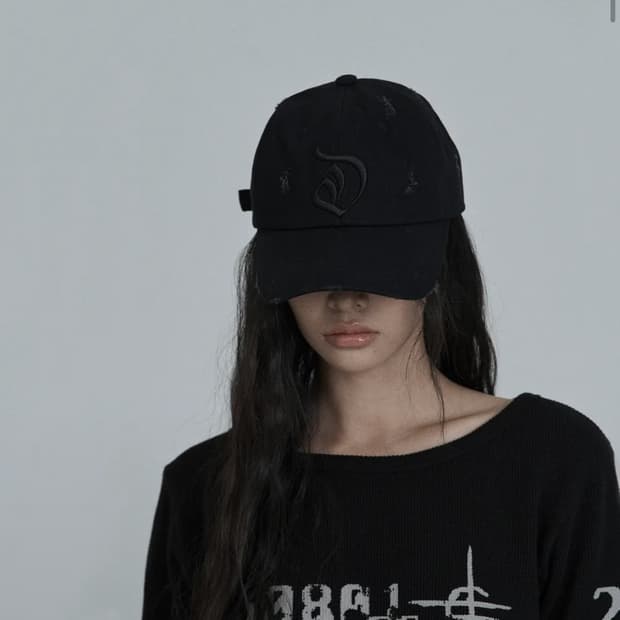 오도어 페이디드 로고 캡 블랙