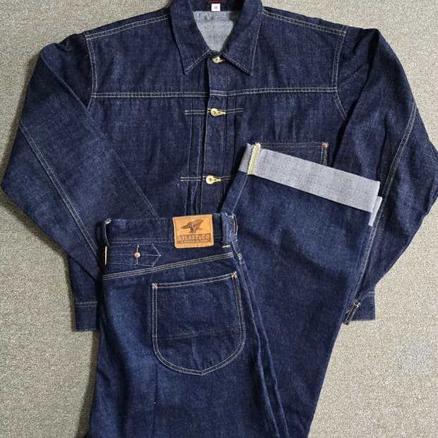 타임원클로딩 엣라코 147 데님셋업 J48/P38 엣라스트Timeworn