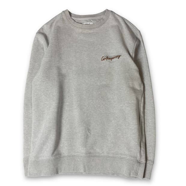 ETHOS 그레이 백프린팅 후드티 L