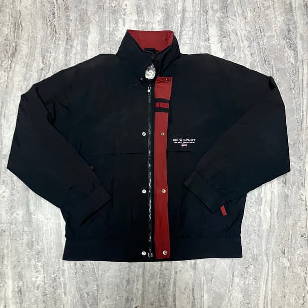 일본빈티지 Beverlyhills 올드스쿨아메카지 혁오풍 봄버블루종자켓