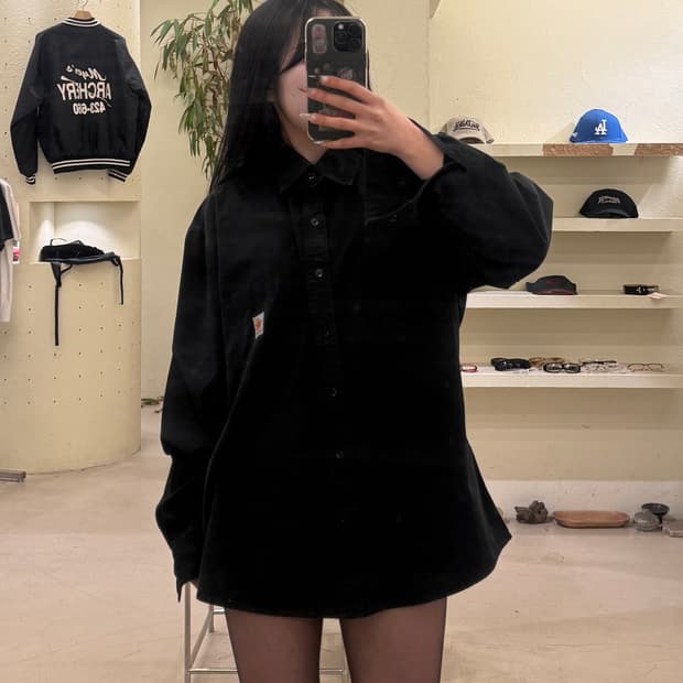 칼하트 원포켓 워크 셔츠 블랙 U602