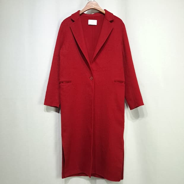 CN939W L 산드로 PARIS 레드 울 롱 코트