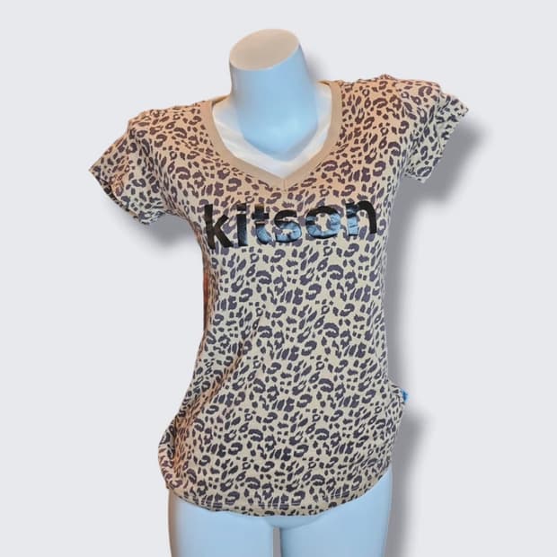 Leopard v-neck halfsleeve