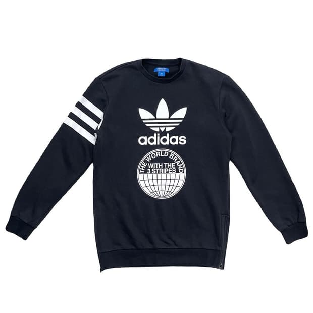 ADIDAS 사이드 지퍼 기모 맨투맨 블랙 95