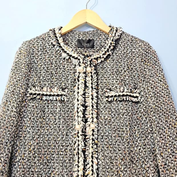 (새상품) LINE 슬림라인 트위드 롱자켓 ~66