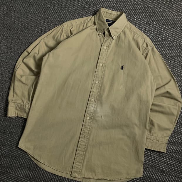 폴로 랄프로렌 포니 로고 옥스포드 셔츠 베이지y 3996