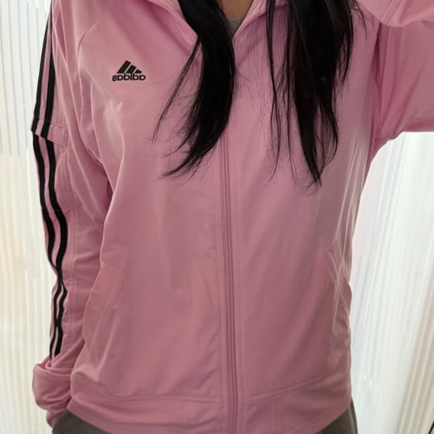 아디다스 핑크 바람막이 집업