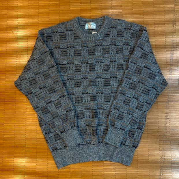 JPN vtg 스퀘어 패턴 니트