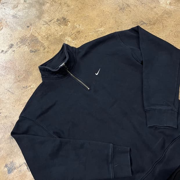 [정품/L] 나이키 블랙 하프집업 맨투맨 b16