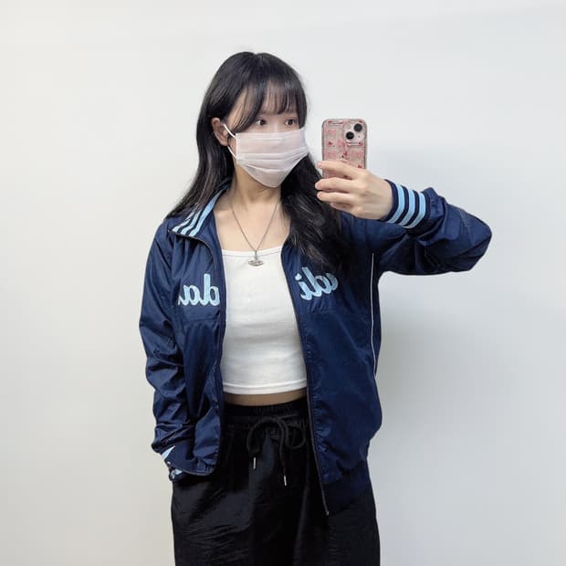 아디다스 핀터레스트 트랙 바람막이 자켓 네이비 소라
