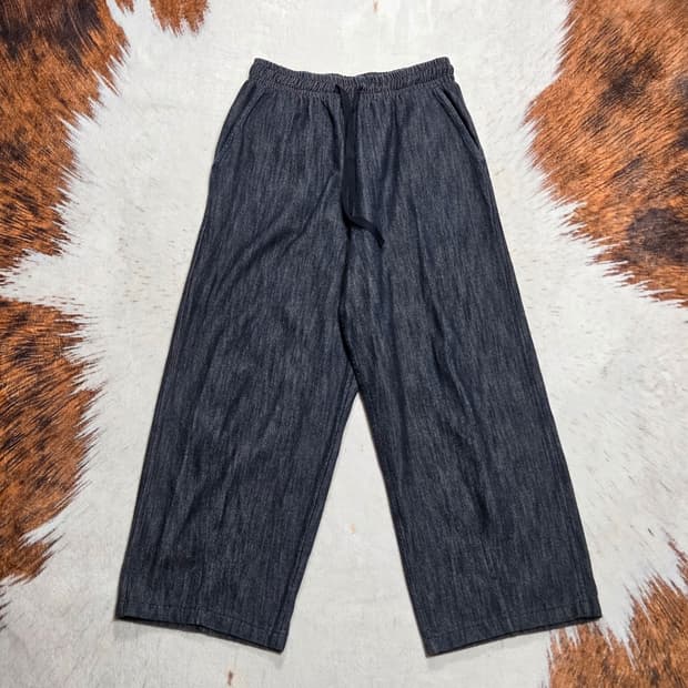 벨로아 와이드 밴딩 데님팬츠