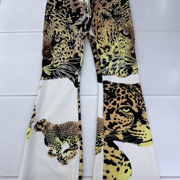 eopard bootcut sweat pants