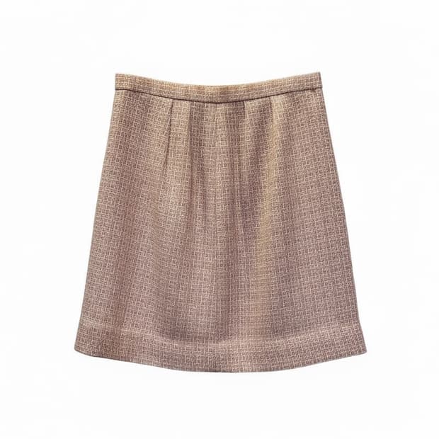 JPN VINTAGE 미니 스커트 사이드 지퍼 트위드 디테일 핑크