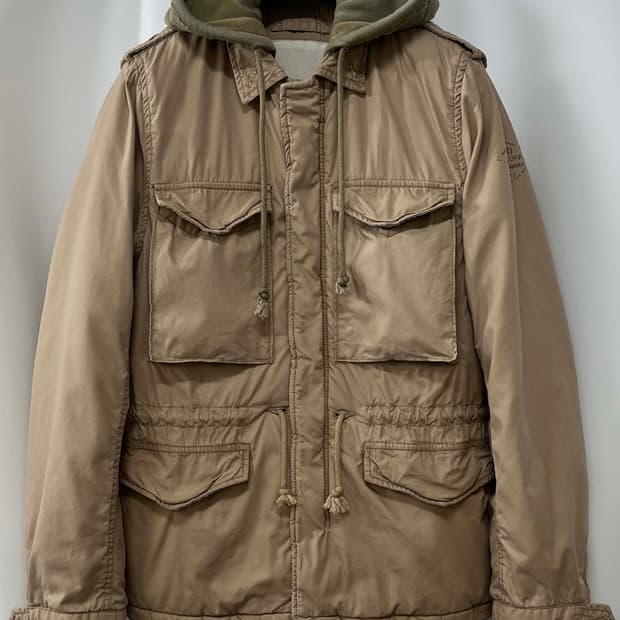 폴로 랄프로렌 탄베이지 M65 워시드 패디드 필드자켓