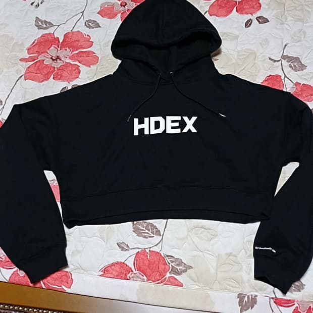 HDEX 오버핏 크롭후드 L 여성77 가슴60 기장45