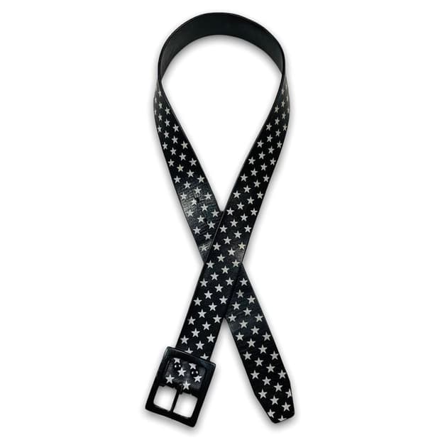 real leather star black belt