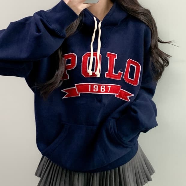 폴로 스펠아웃 후드티 