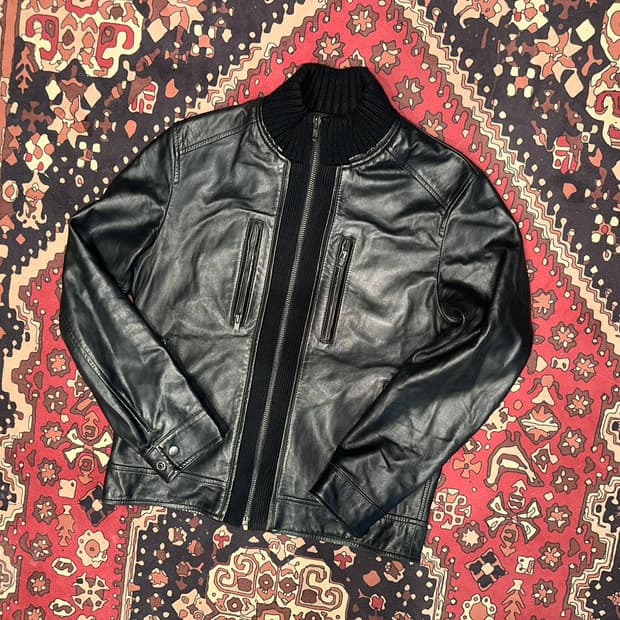 ( M-L ) 가죽자켓 레더자켓 바이커가죽 양가죽 라이더자켓
