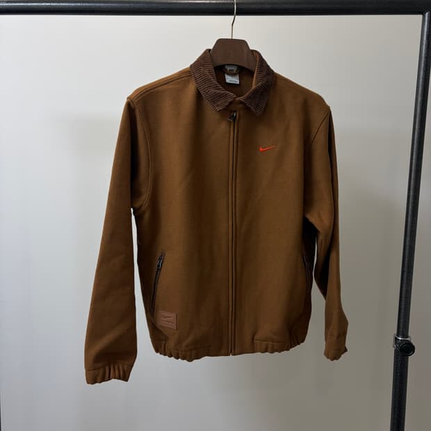 (S) Nike 나이키 오렌지 스우시 울 블루종 자켓