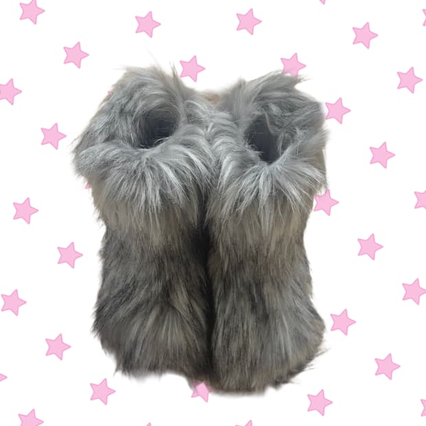 플로리다스튜디오 퍼 부츠 230 그레이 회색 털 부츠