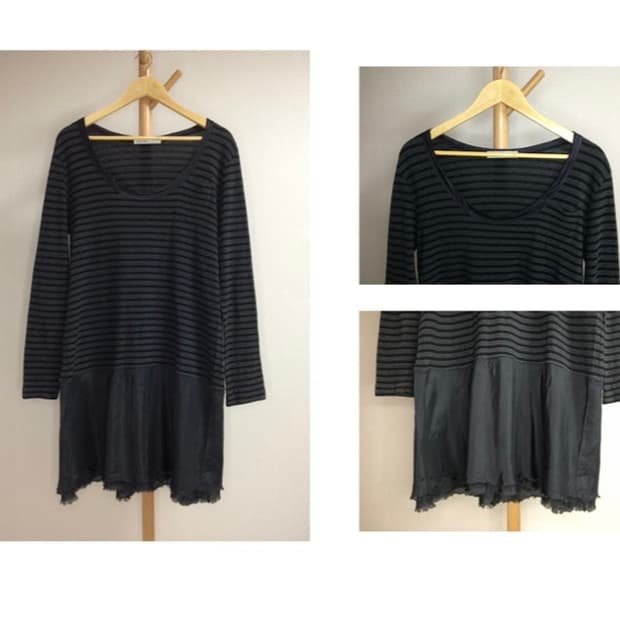 Sacai luck 사카이럭 블랙 차콜 단가라 원피스