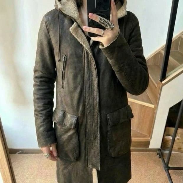 ( 유일매물) Salvatore Santoro 레더 후드 코트