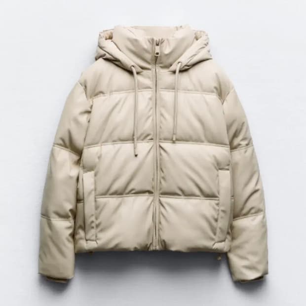 자라 페이크 레더 크롭 패딩 3046/202