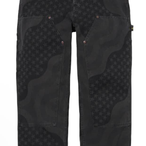 슈프림 플래그 더블 니 페인터 팬츠 블랙 - 26SS