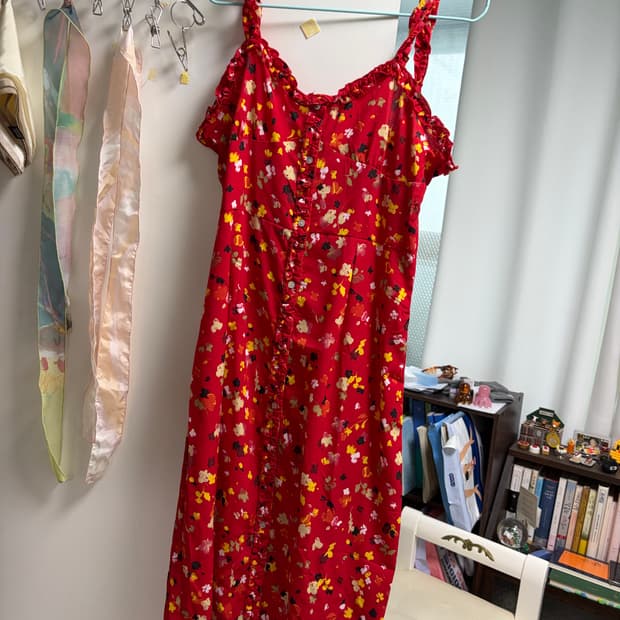 레드 미니 원피스