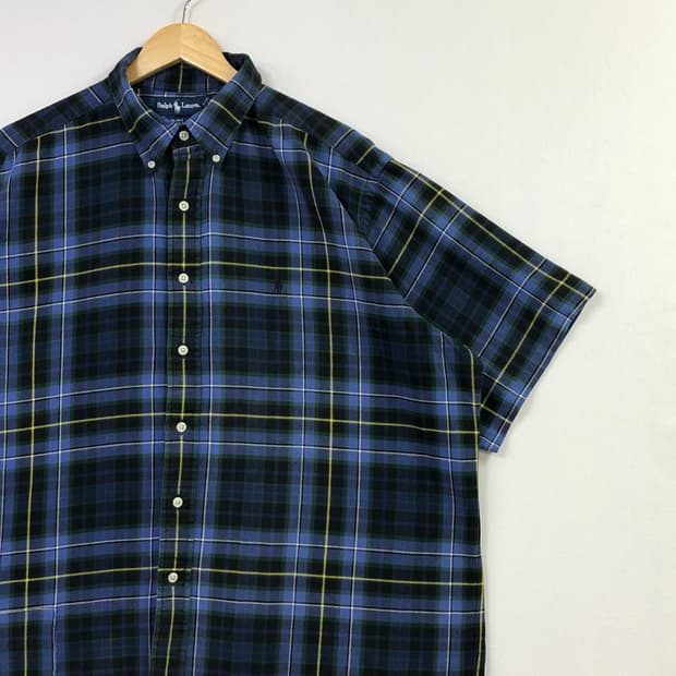 Xxl 폴로 체크패치워크 셔츠