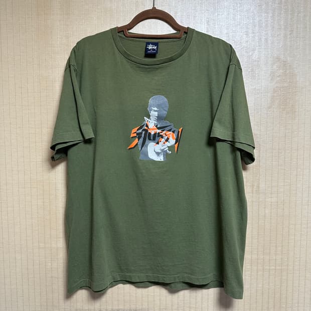 90s 올드 스투시 이소룡 브루스리 반팔 티셔츠 XL사이즈