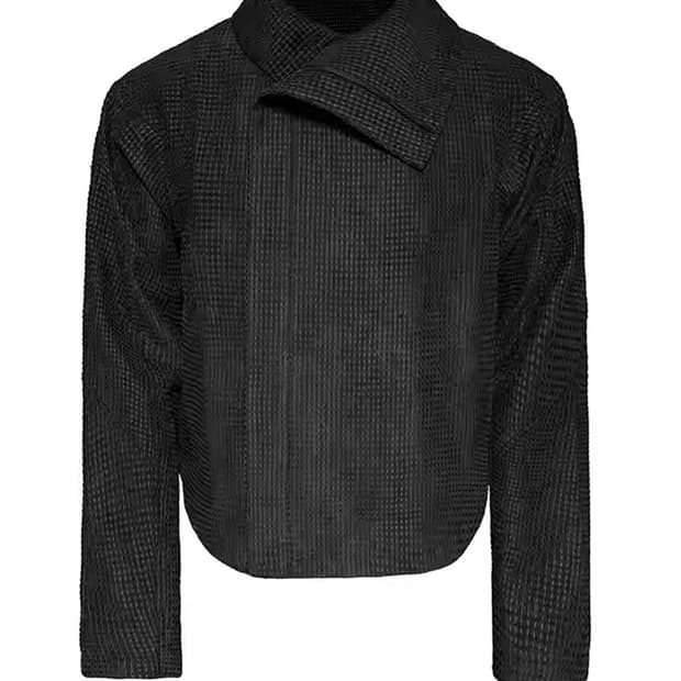 b.access Black Checked Zipper-Jacket 